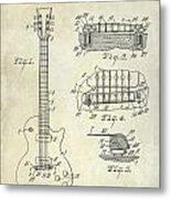 Gibson Guitar Patent Drawing Metal Print