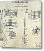 Gibson Les Paul Patent Drawing Metal Print