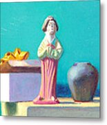 Gifts Chinese Doll And Vase Metal Print