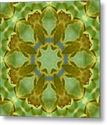 Ginkgo Leaf Kaleidoscope Mandala Metal Print