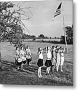 Girl Scout Camp Flag Ceremony Metal Print