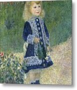Girl With A Watering Can Metal Print