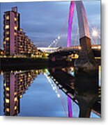 Glasgow Clyde Arc Bridge Reflections Metal Print