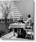 Glenway Wescott And Somerset Maugham On A Porch Metal Print