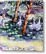 Glimpse Into A Garden Metal Print