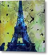 Glowing Eiffel Tower Metal Print