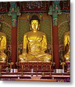 Gold Budha Statues Seoul, South Korea Metal Print