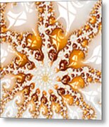 Golden Brown And White Luxe Abstract Art Metal Print