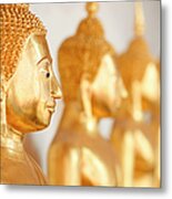 Golden Buddha Statue Metal Print