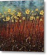 Golden Flowers Metal Print