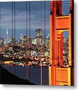 Golden Gate Bridge And Cityscape Of San Metal Print