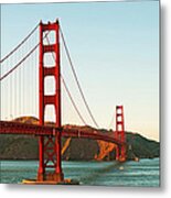 Golden Gate Bridge At Sunset Metal Print