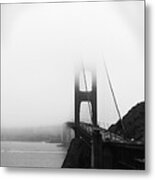 Golden Gate Bridge In Fog ... Sausalito Side Metal Print