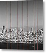 Golden Gate Bridge Panoramic Downtown View Metal Print