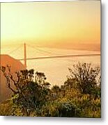 Golden Gate Bridge Sunrise Metal Print