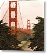 Golden Gate Sf Painting Metal Print