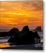 Golden Harris Beach Sunset - Oregon Metal Print
