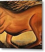 Golden Horse Metal Print