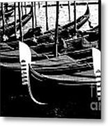 Gondolas Lined Up Metal Print