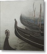 Gondolas Tied Up Metal Print