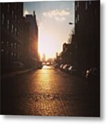 Gorgeous #sunset In #nyc Earlier This Metal Print