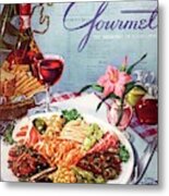 Gourmet Cover Illustration Of A Plate Of Antipasto Metal Print