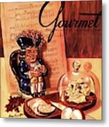Gourmet Cover Illustration Of A Tray Of Cheese Metal Print