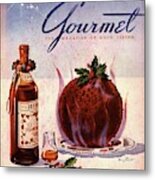 Gourmet Cover Illustration Of Flaming Chocolate Metal Print