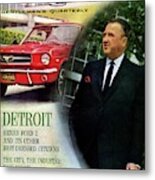 Gq Cover Of Henry Ford Ii And 1965 Ford Mustang Metal Print