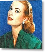Elegant Portrait of Grace Kelly Metal Print