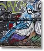 Graffiti Bluejay Metal Print