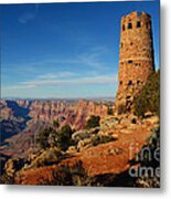 Grand Canyon National Park South Rim Mary Colter Desert View Watchtower Near Sunset Metal Print