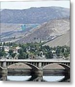 Grand Coulee Dam And Coulee City Metal Print