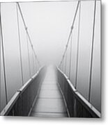 Grandfather Mountain Heavy Fog - Bridge To Nowhere Metal Print