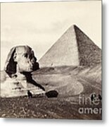 Great Pyramid And The Sphinx 1858 Metal Print