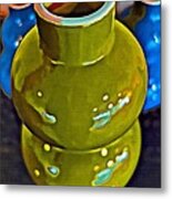 Green  Blue Vases Metal Print