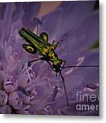 Green Bug Metal Print