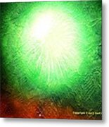 Green Fireworks As A Painting Metal Print