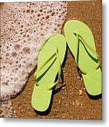 Green Flip Flops on the Beach Photograph by Teri Virbickis - Fine Art  America