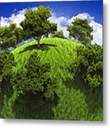 Green Planet Earth Metal Print