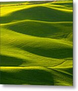 Green Waves Metal Print