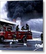 Greenpoint  Gas Terminal Fire Metal Print