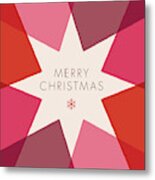 Greeting Card With Geometric Star. Metal Print