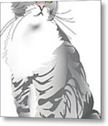 Grey Tiger Cat Metal Print
