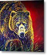 Grizzly Gaze Metal Print