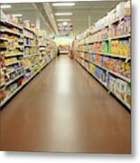 Grocery Store Aisle. Metal Print