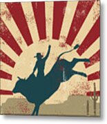 Grunge Rodeo Postervector Metal Print