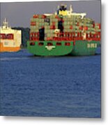 Hamburg, Germany Large Container Ship Metal Print