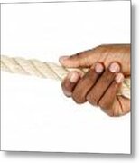 Hand Pulling A Rope Metal Print