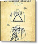 Handbag Or Similar Article Patent From 1937 - Vintage Metal Print